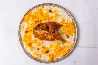 دجاج شواية مع الأرز - نص حبة دجاج