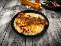 نصف دجاج على الفحم مع رز بشاور - نصف دجاج على الفحم مع رز بشاور
