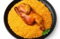 نصف حبة دجاج مندي بالمرخ رز مندي